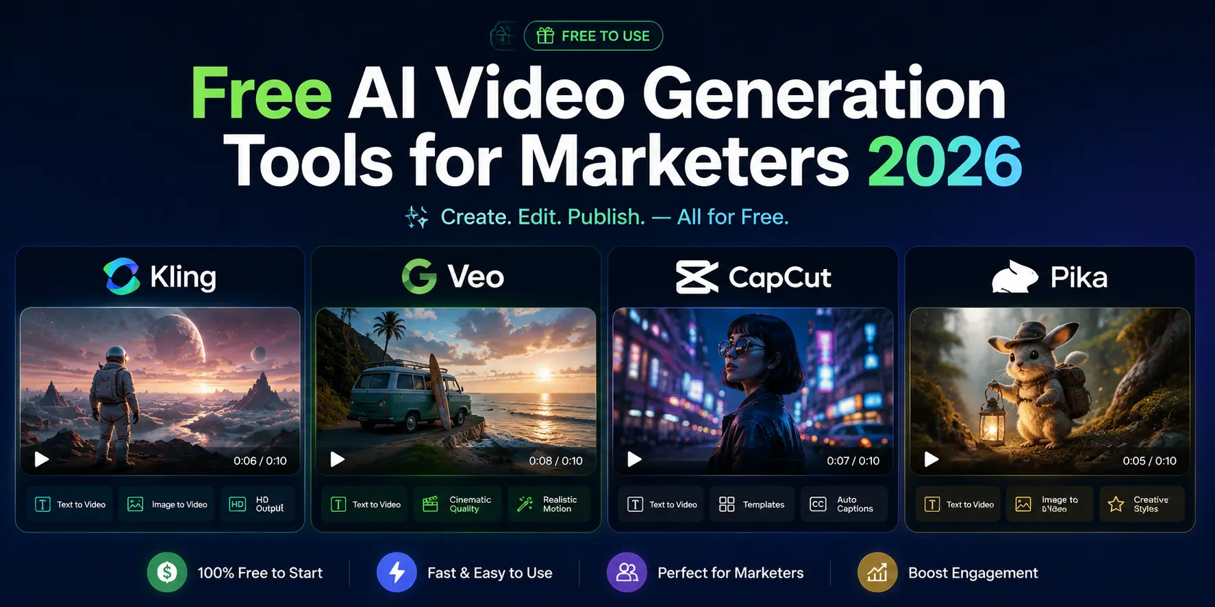 Best Free AI Video Generation Tools for Marketers
